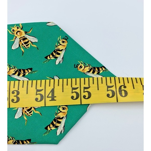 Polo‎ by Ralph Lauren Men's Tie Green Bee Print Handmade 100% Imported Silk USA - Picture 8 of 8